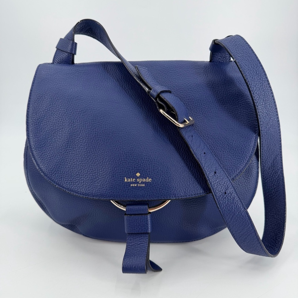 Kate Spade Blue Leather Jasper Clarke Street Satchel Bag Purse
